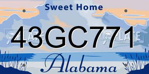 43GC771 Alabama License Plate