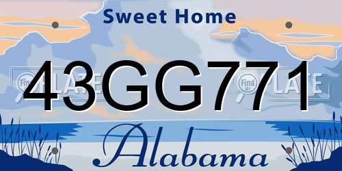 43GG771 Alabama License Plate