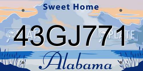 43GJ771 Alabama License Plate