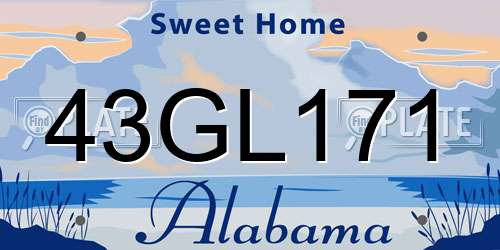 43GL171 Alabama License Plate