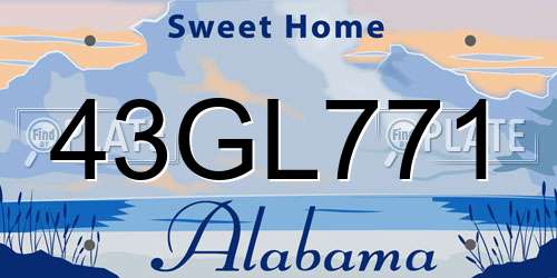 43GL771 Alabama License Plate