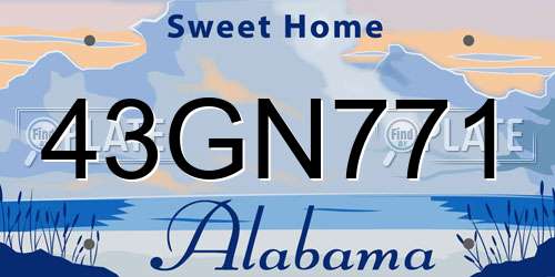 43GN771 Alabama License Plate
