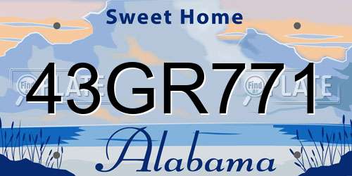 43GR771 Alabama License Plate