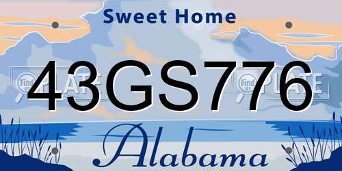 43GS776 Alabama License Plate