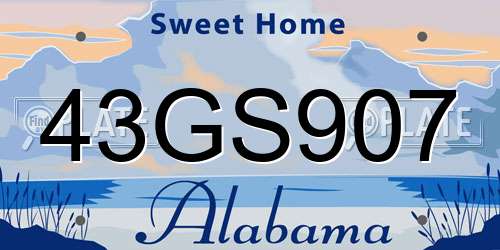 43GS907 Alabama License Plate