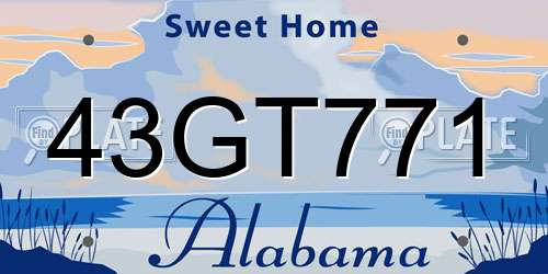 43GT771 Alabama License Plate