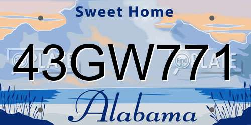 43GW771 Alabama License Plate