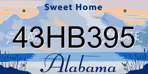 43HB395 Alabama License Plate