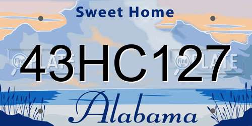 43HC127 Alabama License Plate