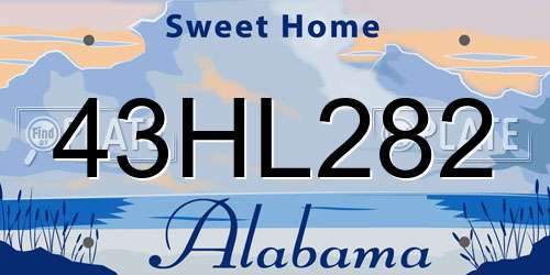 43HL282 Alabama License Plate