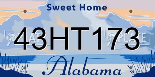 43HT173 Alabama License Plate