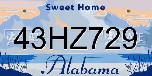 43HZ729 Alabama License Plate