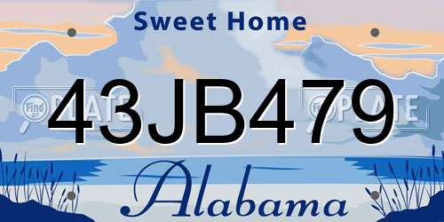 43JB479 Alabama License Plate
