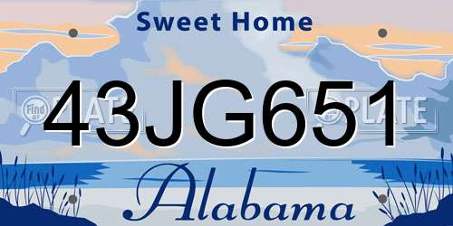 43JG651 Alabama License Plate