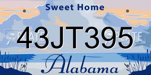 43JT395 Alabama License Plate