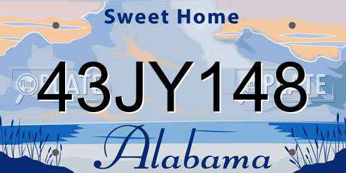 43JY148 Alabama License Plate