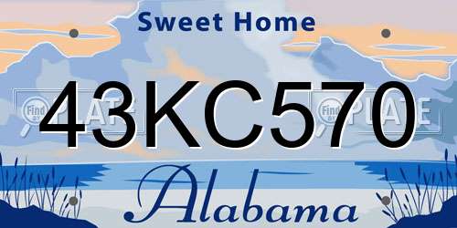 43KC570 Alabama License Plate