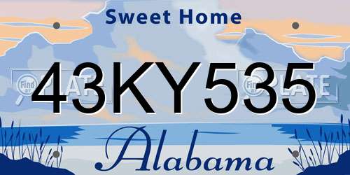 43KY535 Alabama License Plate
