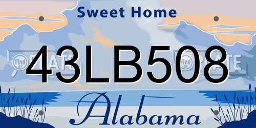 43LB508 Alabama License Plate