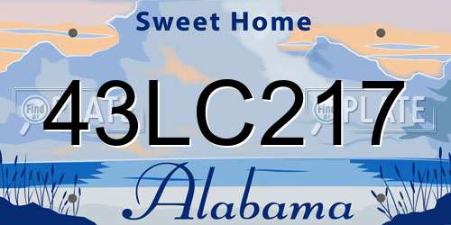 43LC217 Alabama License Plate