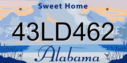 43LD462 Alabama License Plate