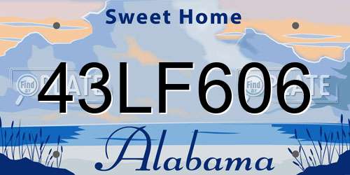 43LF606 Alabama License Plate