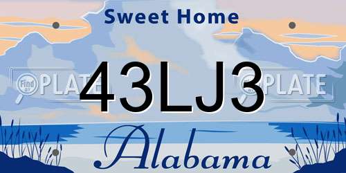43LJ3 Alabama License Plate