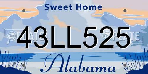 43LL525 Alabama License Plate