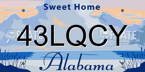 43LQCY Alabama License Plate