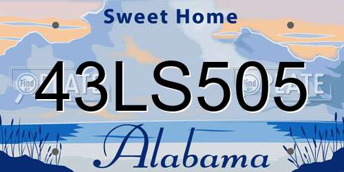 43LS505 Alabama License Plate