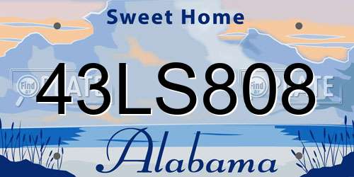 43LS808 Alabama License Plate