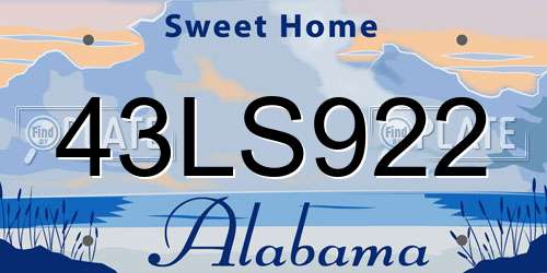 43LS922 Alabama License Plate