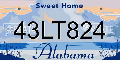 43LT824 Alabama License Plate