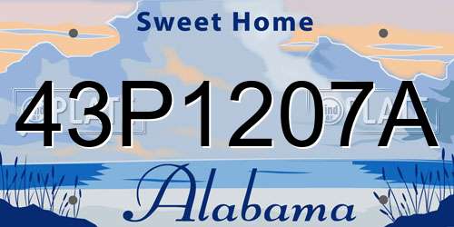 43P1207A Alabama License Plate