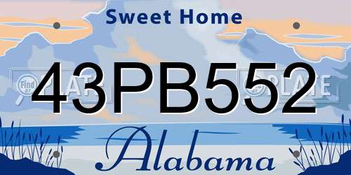 43PB552 Alabama License Plate