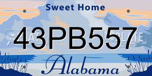 43PB557 Alabama License Plate