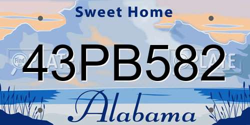 43PB582 Alabama License Plate