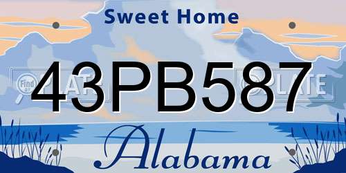 43PB587 Alabama License Plate