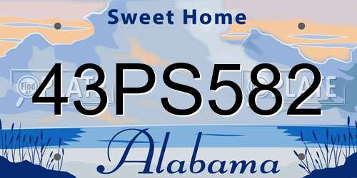 43PS582 Alabama License Plate
