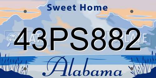 43PS882 Alabama License Plate