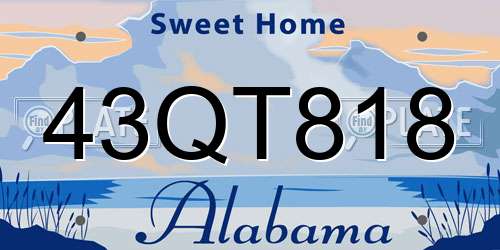 43QT818 Alabama License Plate