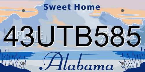 43UTB585 Alabama License Plate