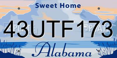 43UTF173 Alabama License Plate
