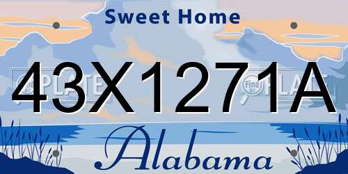 43X1271A Alabama License Plate