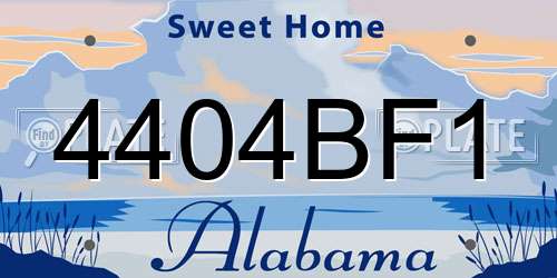 4404BF1 Alabama License Plate