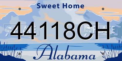 44118CH Alabama License Plate