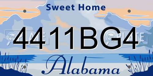 4411BG4 Alabama License Plate