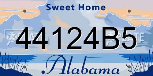 44124B5 Alabama License Plate