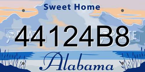 44124B8 Alabama License Plate