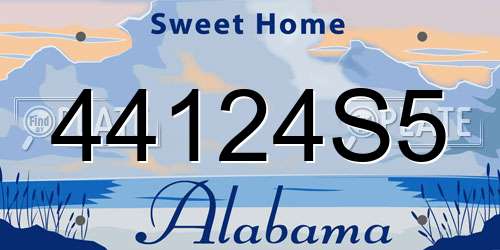 44124S5 Alabama License Plate